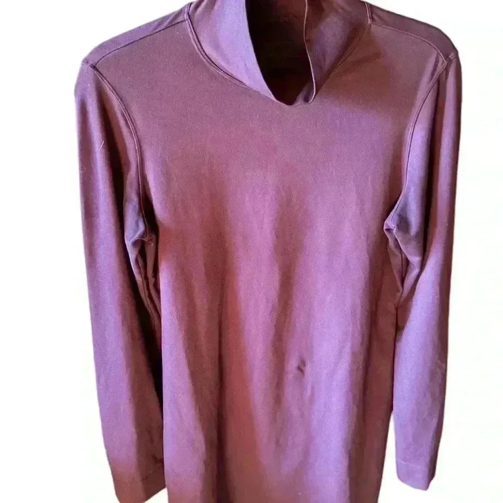 Title Nine size small plum mock neck long sleeve dress with three button sleeve